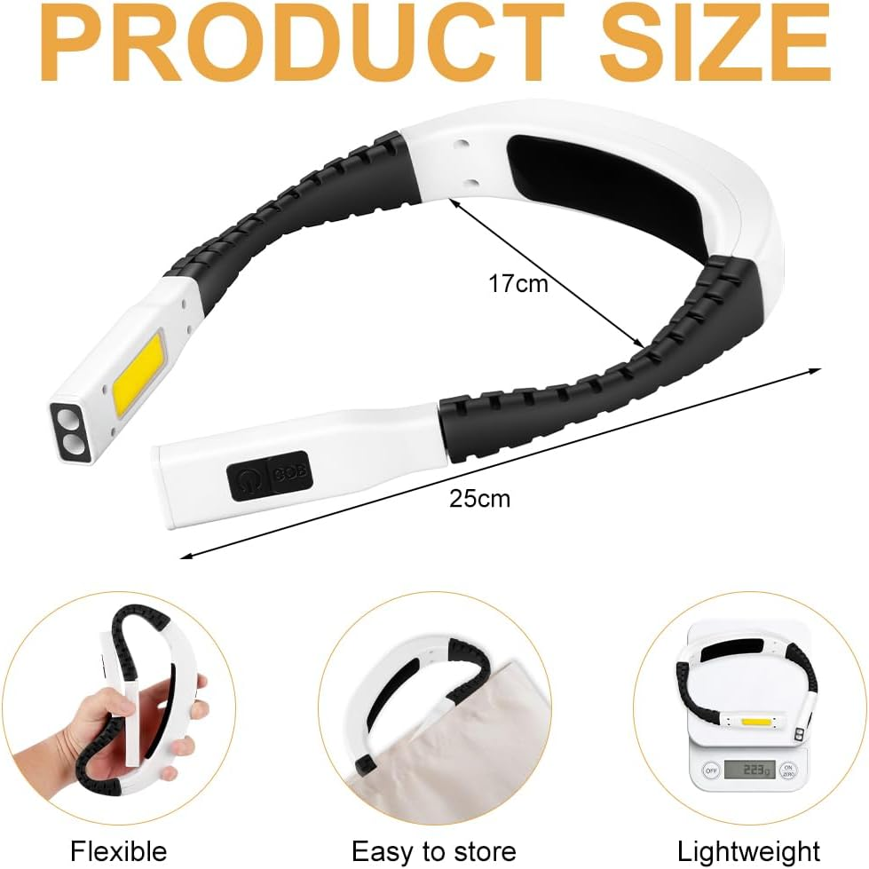 HOTUT Reading Lamp Neck, Book Reading Lamp Neck LED Book Lamp with Rechargeable Batteries, Ergonomic Reading Light with 4 Independent Light Sources, Adjusting Arm, Neck LED Book Lamp for Reading image number 4