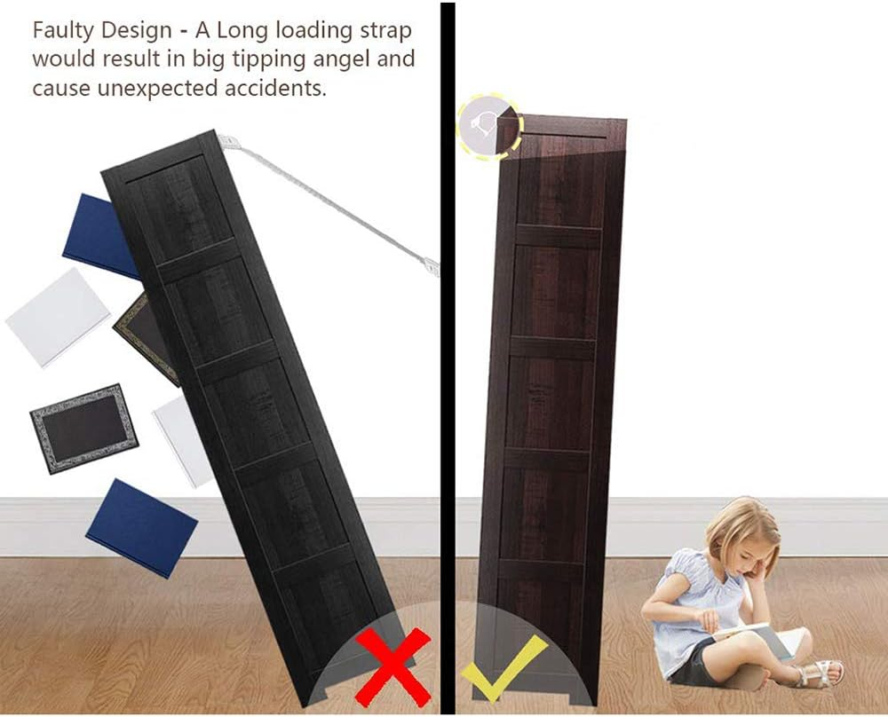 Furniture Anchors for Baby Proofing(12 Pack) Furniture Straps Kit anti Tip, Easy Installation Furniture Wall Anchors for Firmly Fixing, Adjustable Earthquake-Resistant Child Safety Straps image number 1