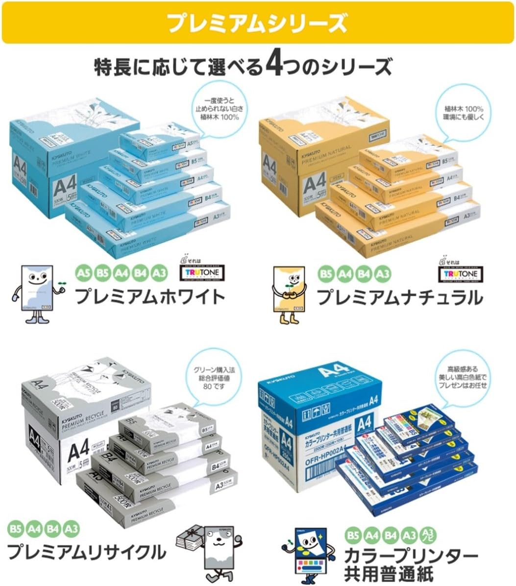 Kyokuto Premium White Copy Paper B4 500 Sheets X 5 PPCKB4 Hako - A4, Case image number 5