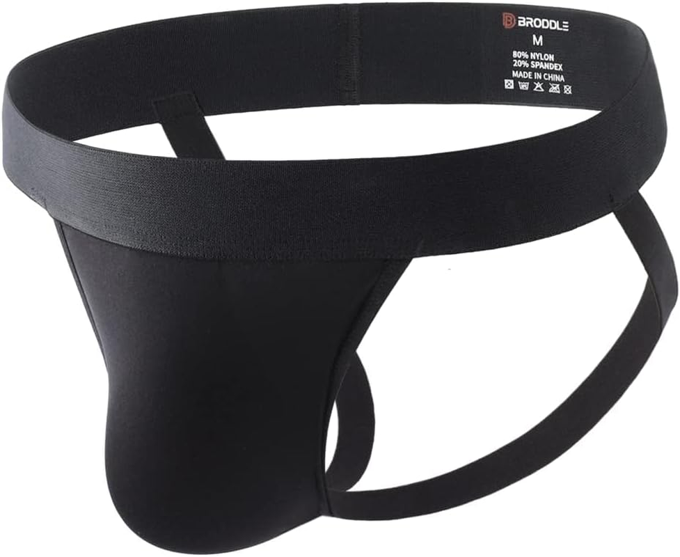BRODDLE Men'S Jockstrap Stretchy Nylon Pouch Workout Performance Athletic Supporters for Men image number 2