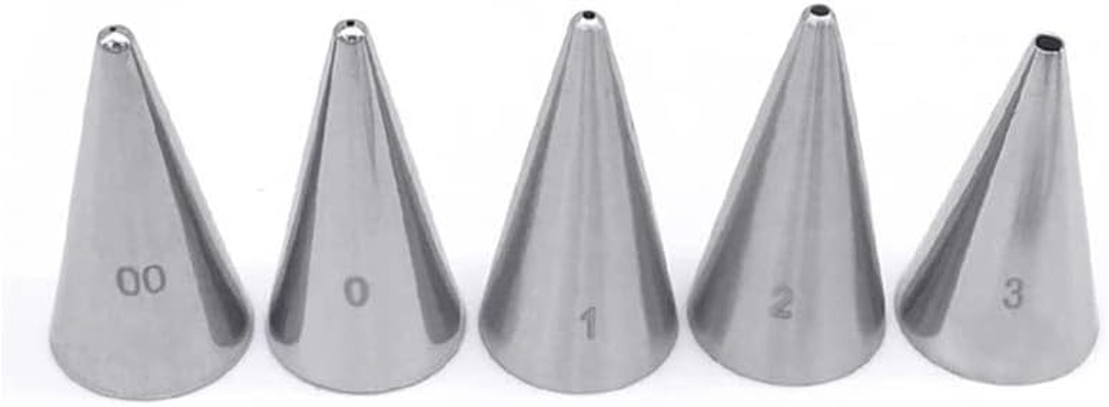 Royal Icing Piping Nozzle for Writing,Pastry Nozzle round for Cookie Cake Cupcake Decorating,5 Pcs - A image number 7