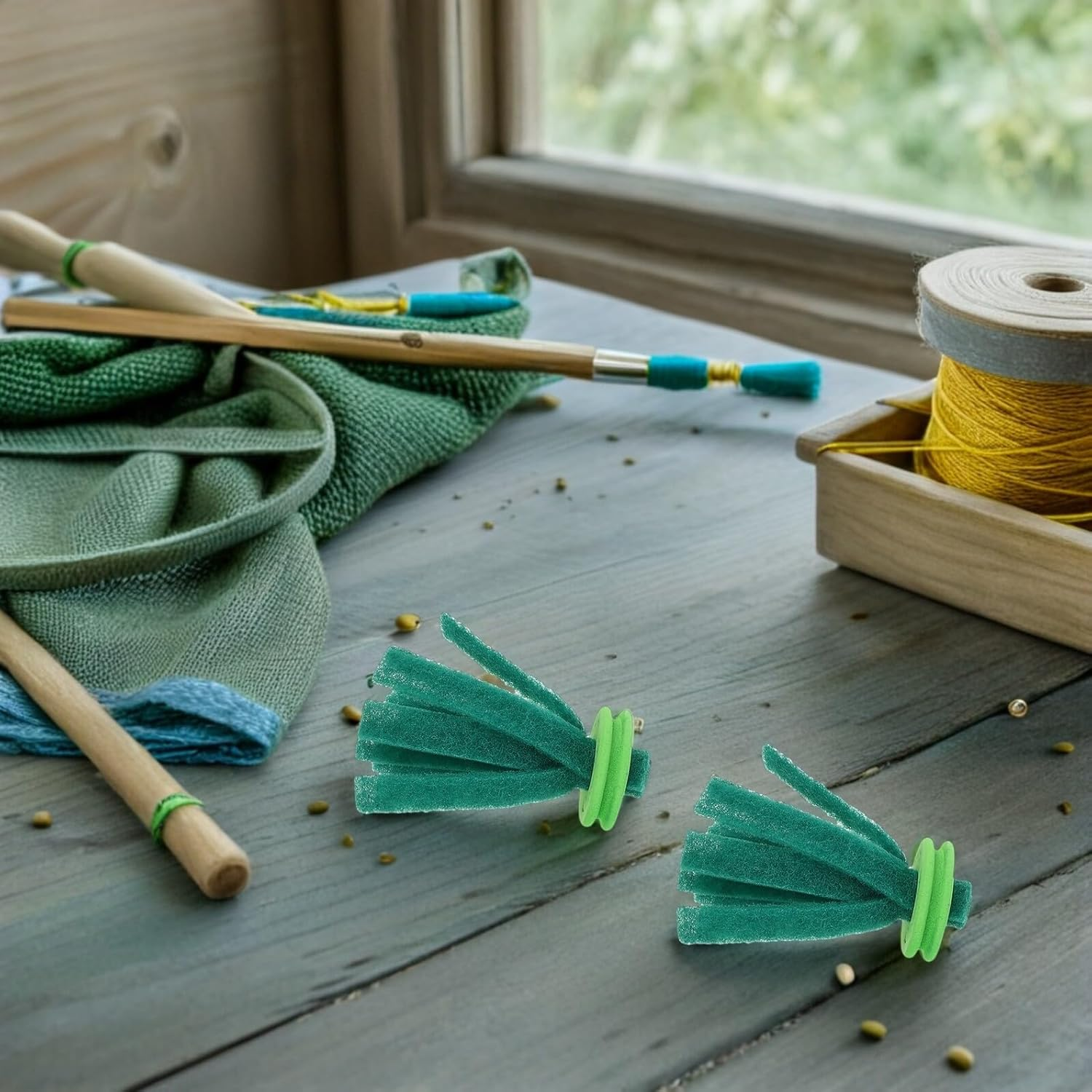 TEHAUX 30Pcs Aquarium Fish Breeding Mop Soft Floating Spawn Mop for Fish Tanks Natural Egg Collector for Aquatic Pets Breeding and Efficient Egg Collection image number 2