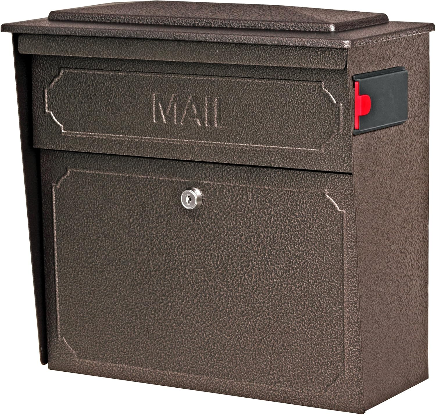 Mail Boss 7172 Townhouse Locking Wall Mount Mailbox, Black