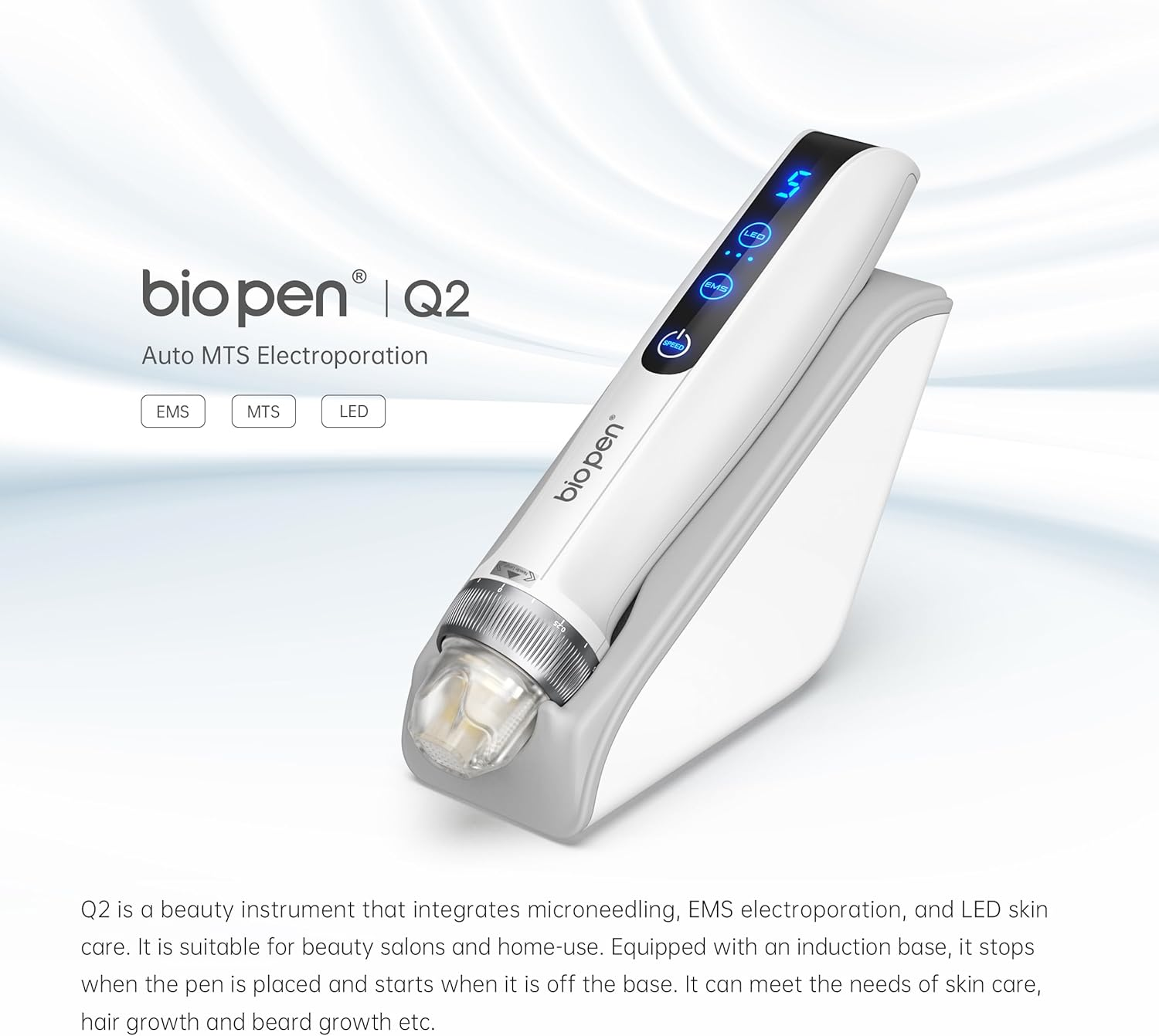 Pen Microneedling Bio-Q2 Professional Wireless Derma a Carica Automatica - Amazing Skin Pen per Viso E Corpo Con 6 Cartucce Da 0.25 Mm (2 X 9 Pin + 2 X 25 Pin + 2 X 14 Pin) image number 6