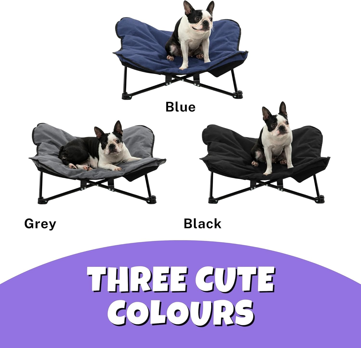 Charlie'S Pet Portable and Foldable Outdoor Pet High Chair Scratch-Resistant Highly Breathable - Black 90X90X25Cm; It Can Load a Maximum Weight of 45Kg image number 4