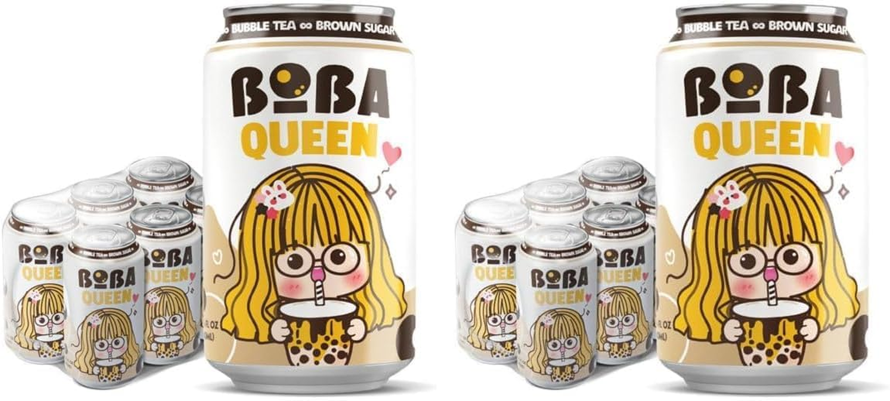 Boba Queen Bubble Tea Brown Sugar 330Ml 6 Pack