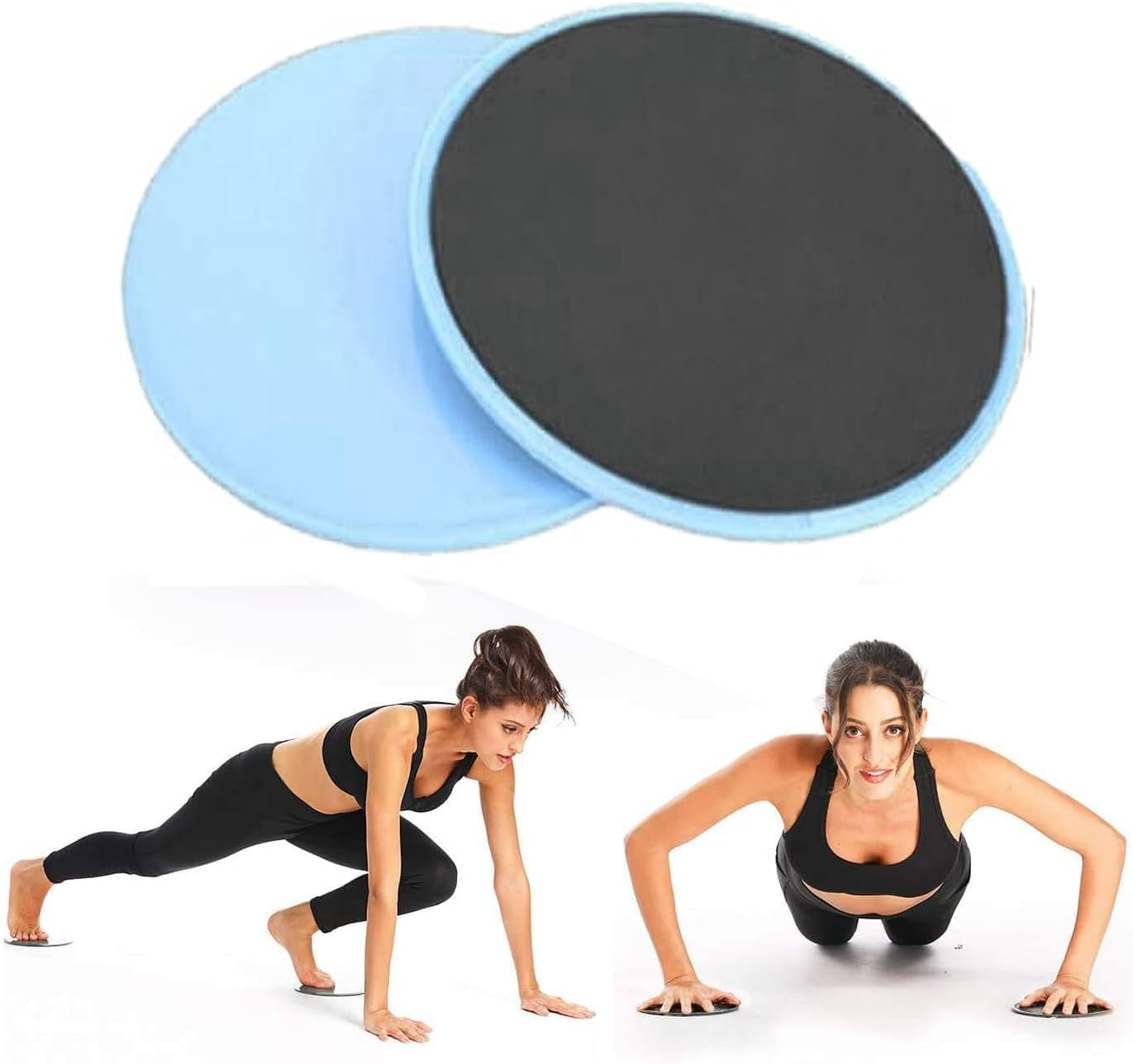 Exercise Core Sliders, WADY 2 Pack Sliders for Working Out Yoga Pilates Gliding Disc with Dual Sided Exercise Gliding Discs Use on Carpet or Hardwood Floors, Light and Portable