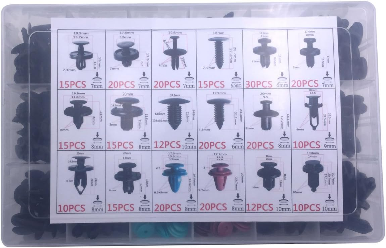 Lantee 299 PCS Car Push Pins Bumper Door Panel Trim Clips Kit,18 Most Popular Sizes for BMW, Toyota, Honda, Benz, Nissan, Subaru, Mazda, Audi image number 6