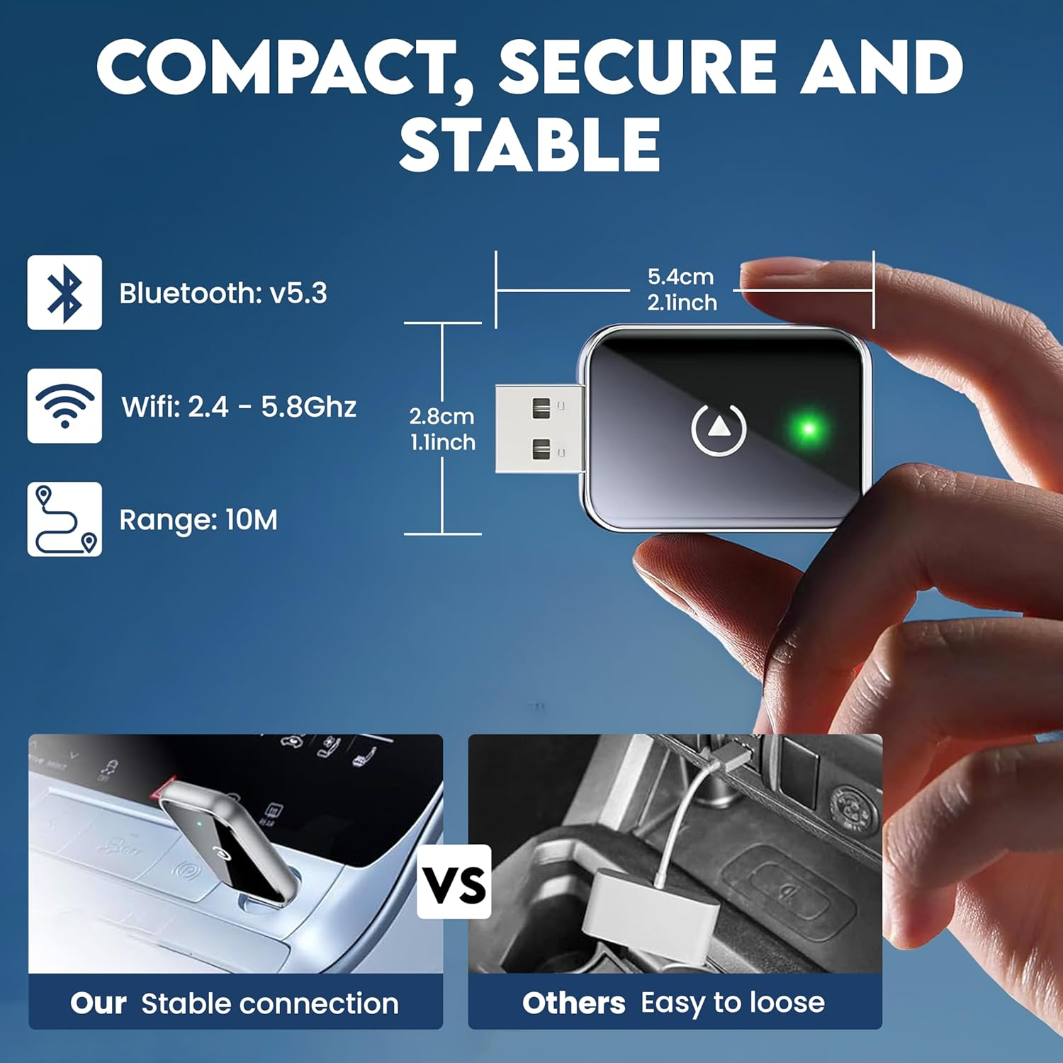 Wireless Carplay Adapter 2025 Upgrade, Converts Wired Carplay to Wireless for Iphone, Plug & Play, Fast & Stable Connection, Mini USB/USB-C Design, Compatible with Cars after 2016 (Ios Only) image number 1