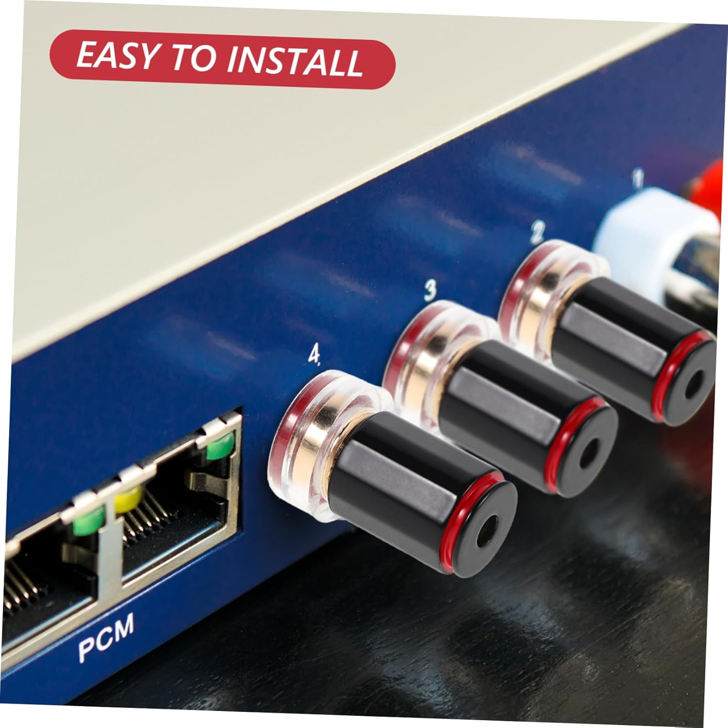 OFFIGAM Hifi Grade Speaker Banana Plug Binding Post Terminal Connector No Soldering Audio Speaker Wire Plug for Home Theater and Professional Sound Equipment with Noise Reduction and Easy