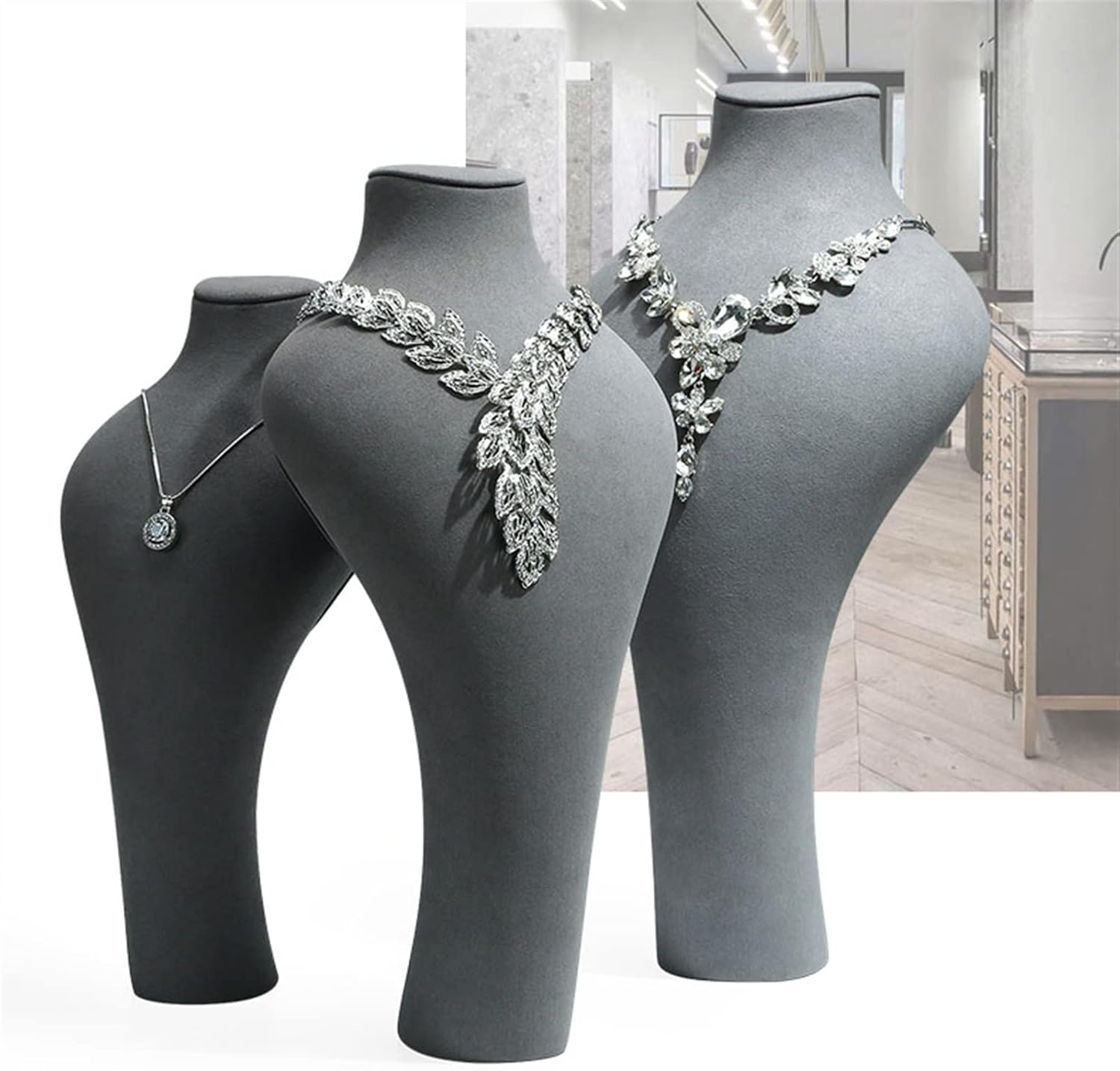 Jewelry Stand Jewelry Bust Necklace Stand Holder Chain Storage Display Mannequin Bust Home Organisation Jewelry Organizer Girls Women Jewelry Holder Jewelry Display (Size : Rotatable) image number 2