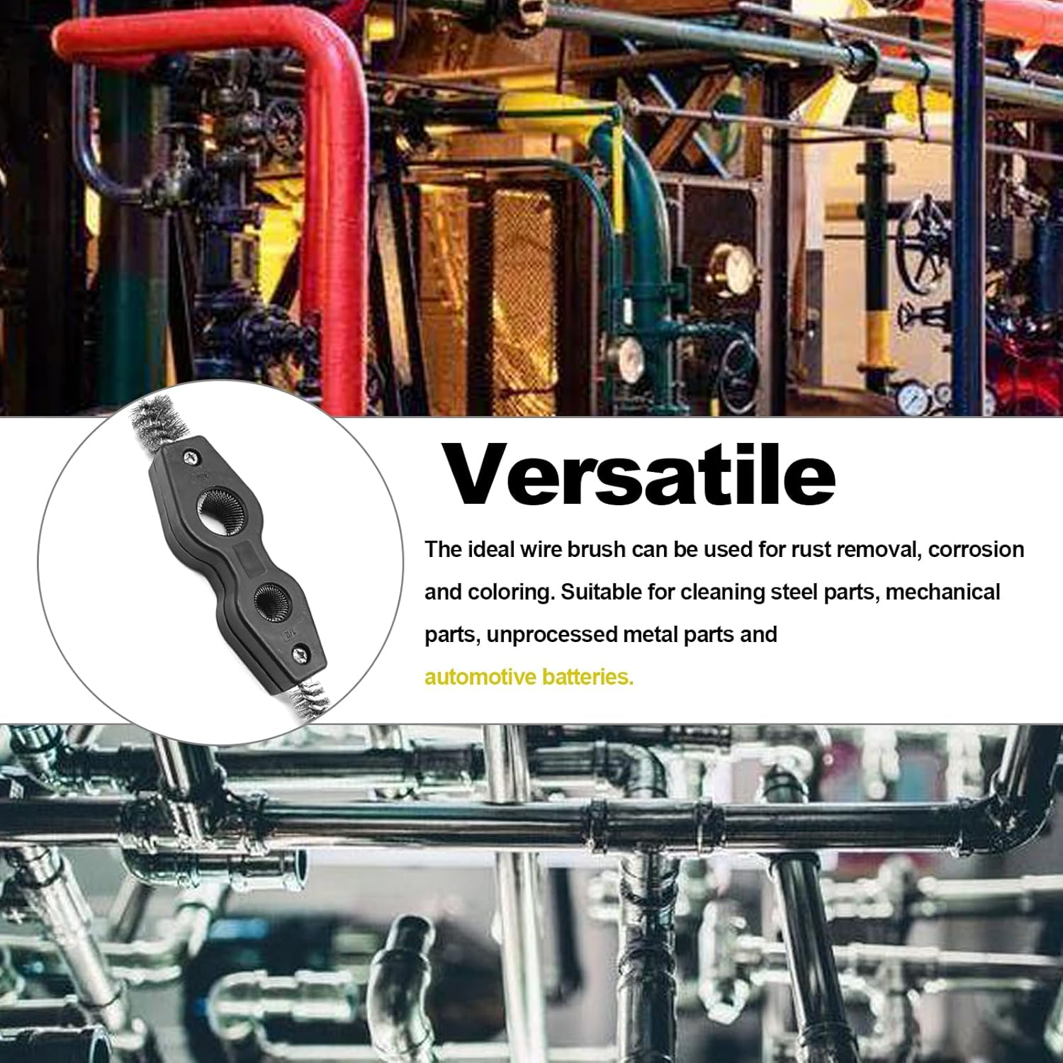 ZOKYUYS 4 in 1 Car Battery Cleaning Brush,Anti-Corrosion Battery Terminals,Copper Pipes Cleaner Brush Tool,Universal for Automotive and Marine for Plumbing Installation Soldering Brazing image number 6