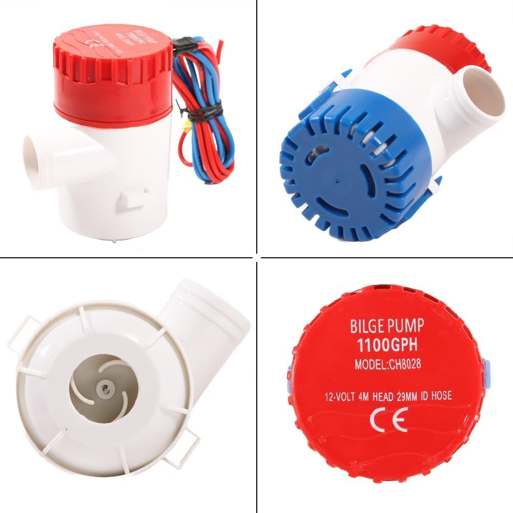 12V Submersible Bilge Pump 1100GPH, Automatic Marine Electric Water Pump with Stainless Steel Shaft for Boat RV Yacht Fishing Camping Pool Fountain ﻿ image number 6
