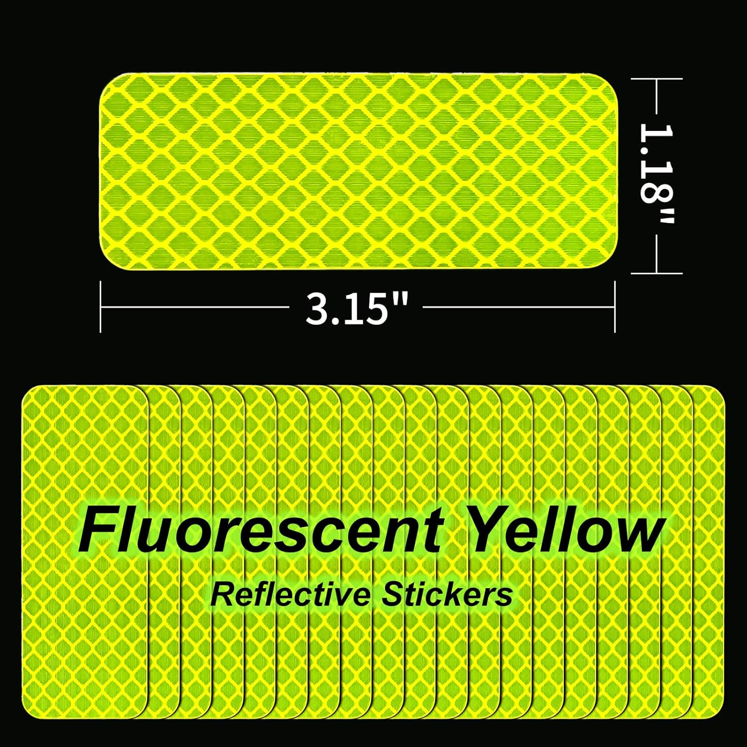 Reflective Stickers Made of 3M Dg3,Super Reflection, Safety Reflective Tape for Car Trailer Truck Bike Motorcycle, 20 Pcs Fluorescent Yellow-Green Outdoor Waterproof 3.15" X 1.18" - Red image number 6