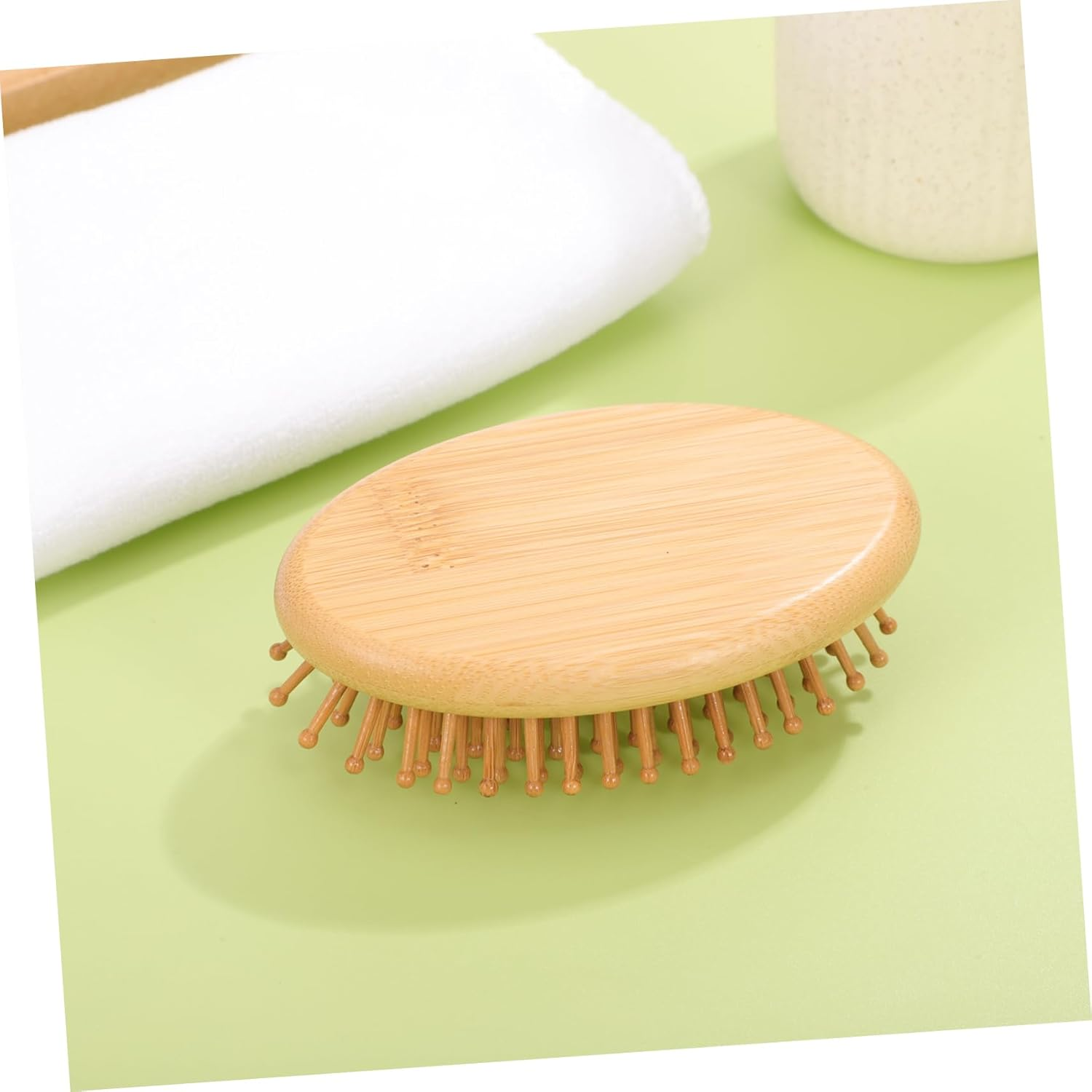 Garneck Bamboo Scalp Massager Comb Natural Hair Brush for Detangling Smoothing Safe for Adults Lightweight Portable Hair Care Tool for Home Travel image number 3