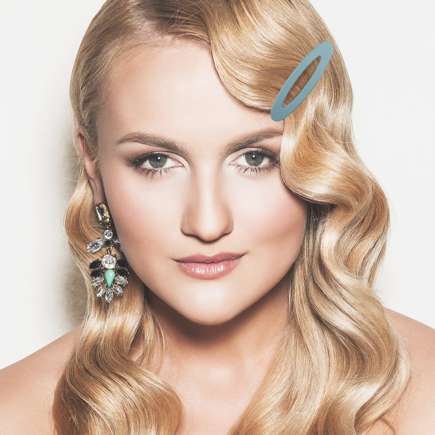 4Pcs 3.5 Inch/9Cm Large Snap Hair Clips, Matte Snap Hair Clips Blue Tone Hair Clip Medium Barrettes Hair Accessories No Slip Snap Clips for Girls and Women Hair Decortions image number 3