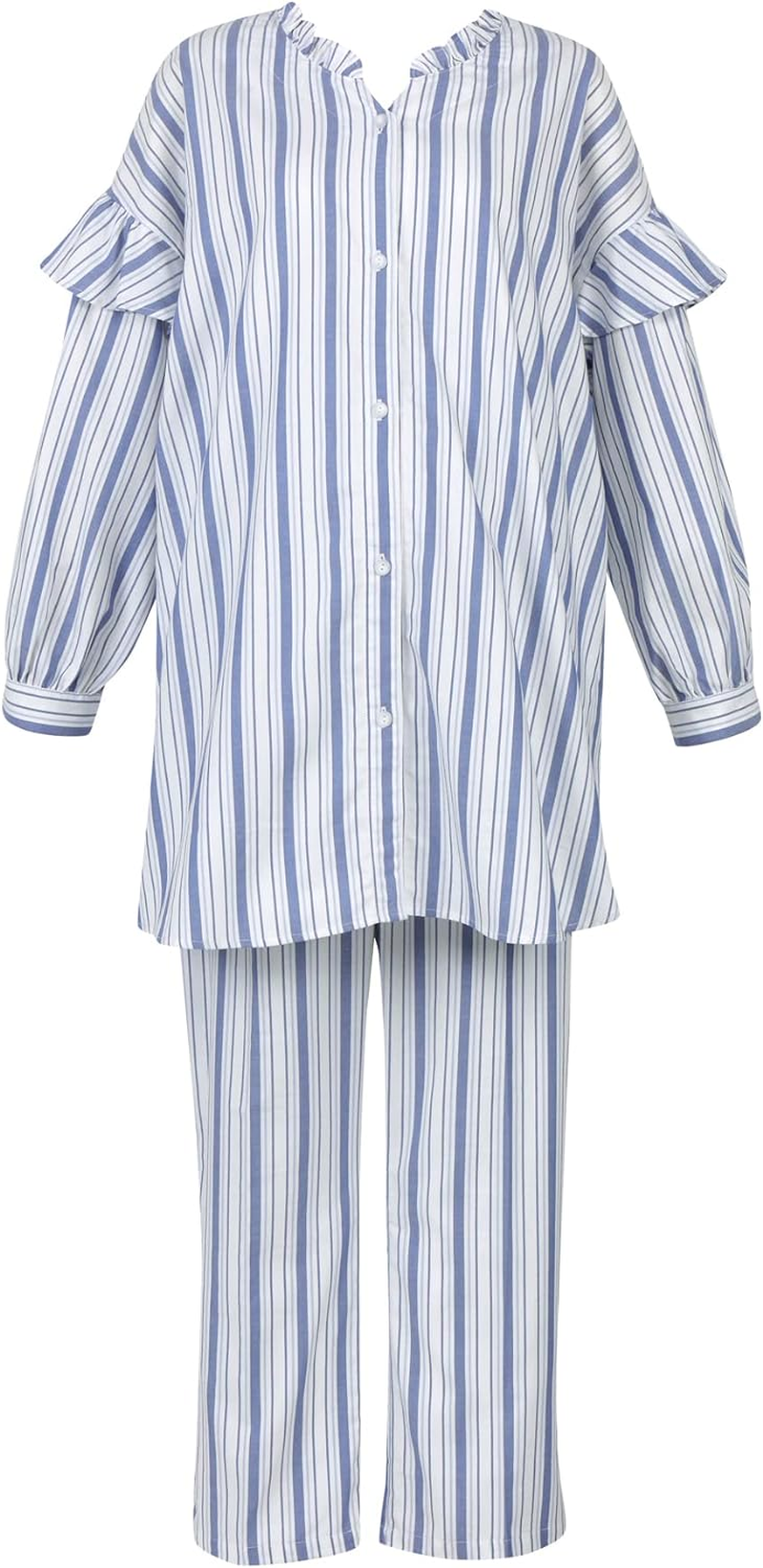 Wacoal MATERNITY MFY233 Women'S Maternity Pajamas, Long Sleeve, Long Pants, 100% Cotton, Suitable for Breastfeeding