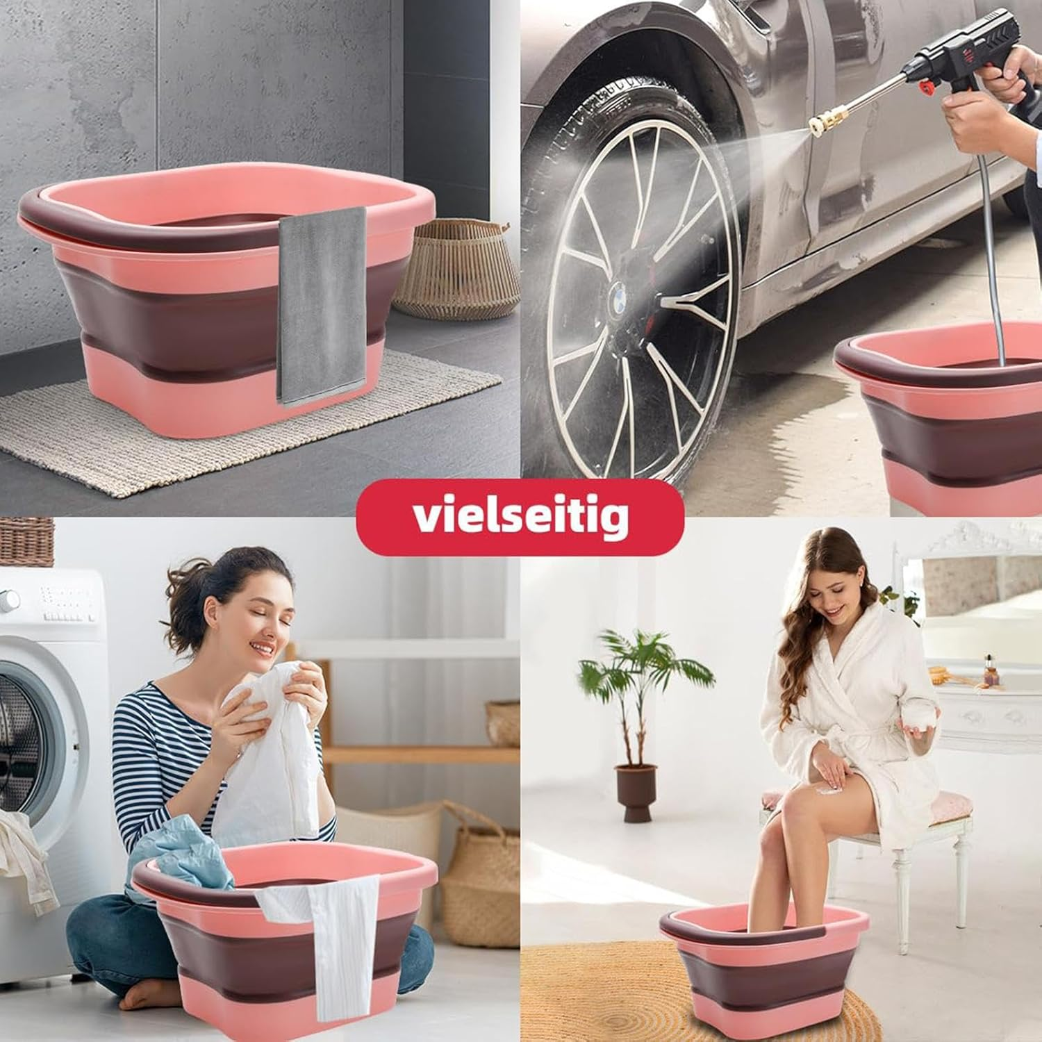 Foot Bath Bucket - 15L Pedicure Foot Bucket Feet Soaking Tub | Foldable Foot Spa Bucket Portable Large Space Foot Soak with Handle, Foot Tub for Outdoor Laundry Travel Hoffti image number 3