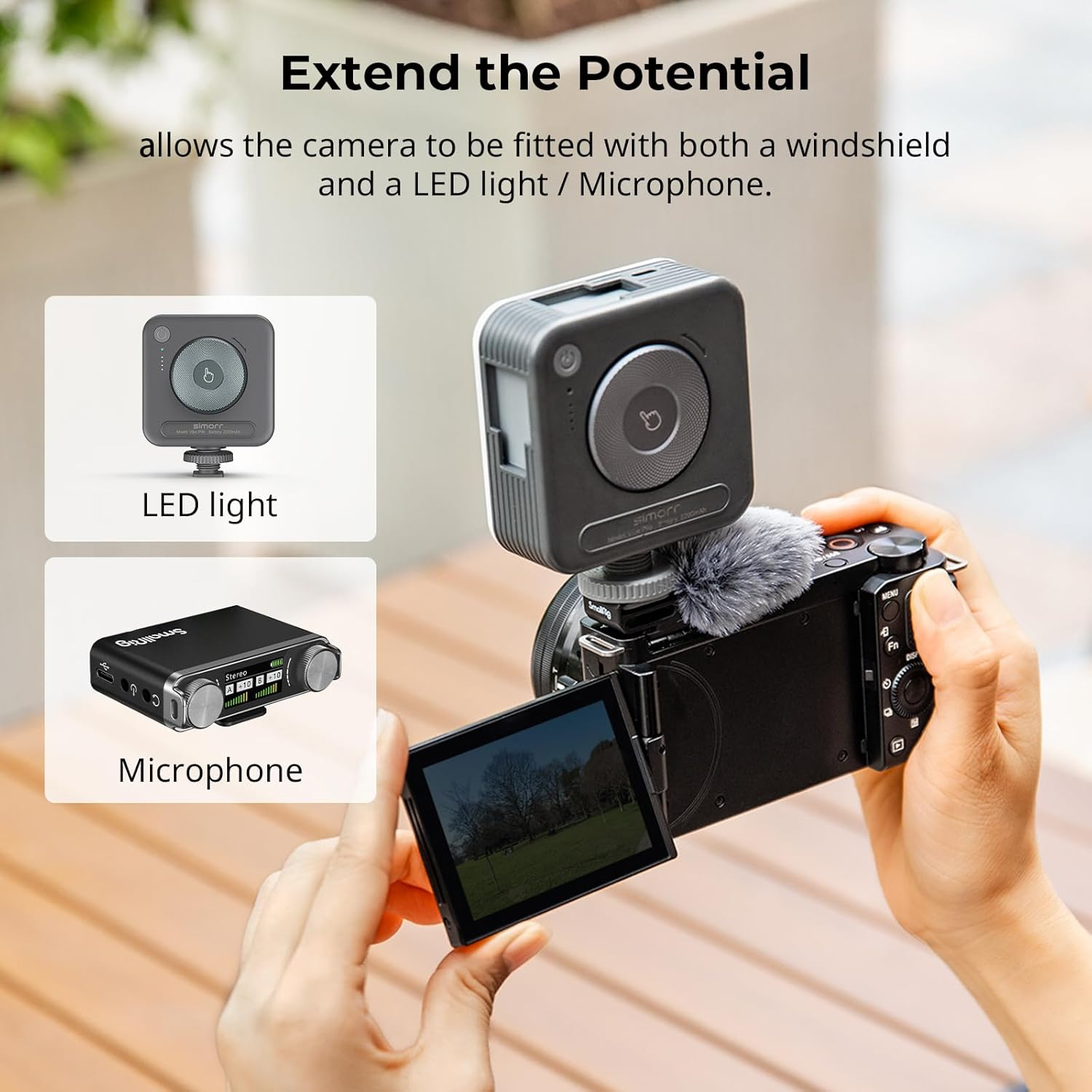 Smallrig Cold Shoe Adapter with Windshield for Sony ZV-1F / ZV-E10 and ZV-1-3526 image number 1