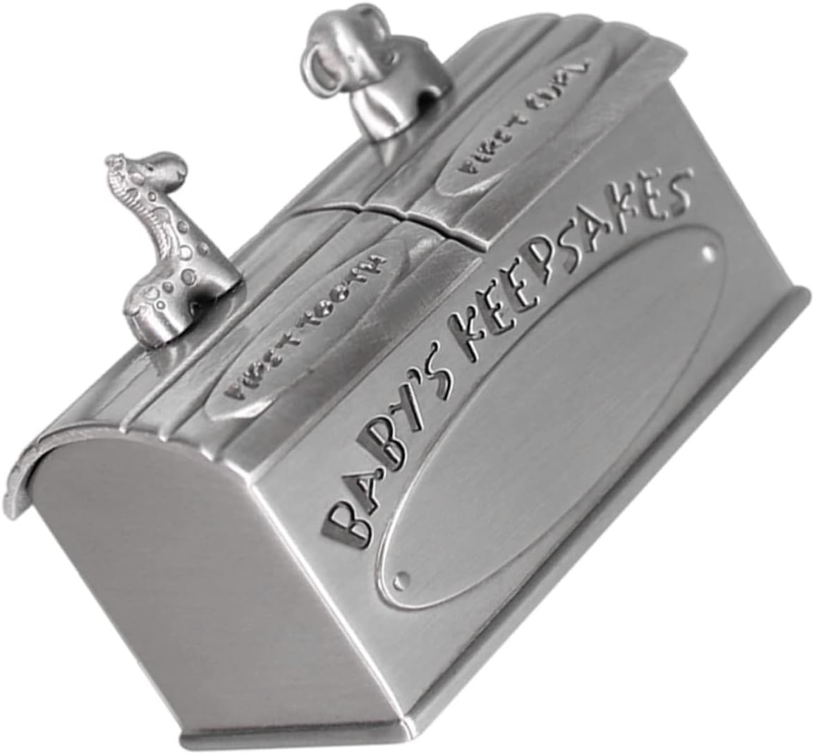 Baby Tooth and Hair Keepsake Box for Boys and Girls Metal Storage Container Lovely Organiser Case for First Teeth and Curls Baby Memory Infant image number 5