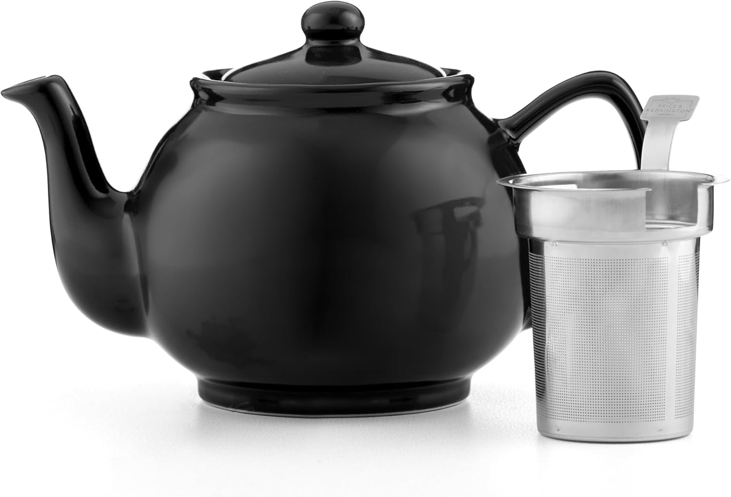 Price & Kensington Stoneware Teapot Black Gloss, 2 Cup (450Ml)