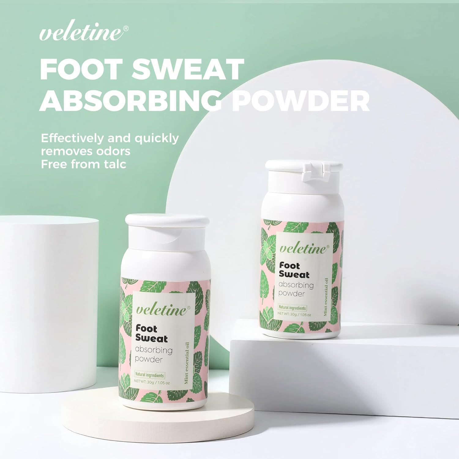 Veletine Foot Sweat Absorbing Powder, Travel Size Feet Odor Powder for Smelly Shoes and Stinky Feet, Refreshing Foot Deodorizer Stick for Men＆Women,30G/1.05 Oz image number 4