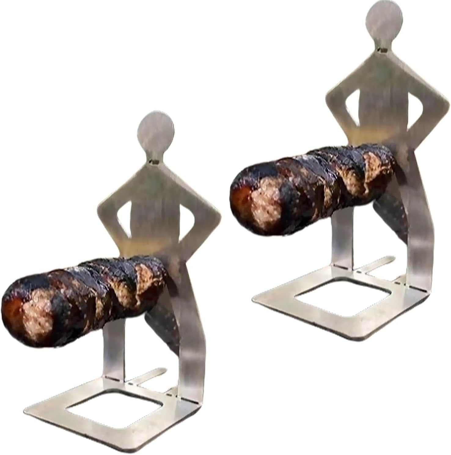 BBQ Sausage Holder Hot Dog Stand Holder Stainless Steel Barbecue Rack,Portable Hot Dog Grill Holder Barbecue Cookers Rack Grill Accessories (#4)