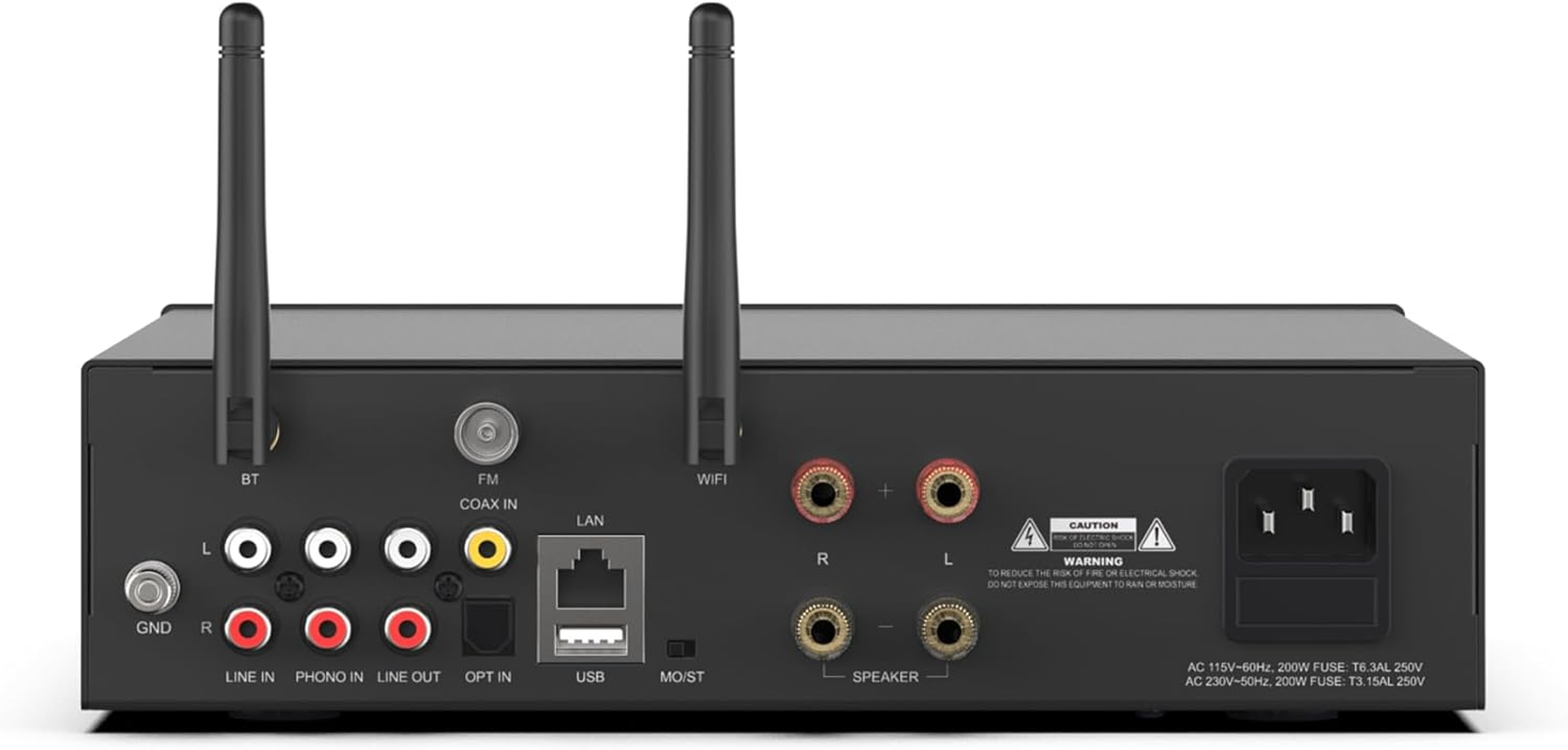 Arylic A100 Wireless Full Digital Hifi Amplifier with FM Radio, 100W&times;2 Wifi & Bluetooth Audio Receiver, Supports Airplay, Spotify Connect,Multiroom, Ideal for KTV, Home Theater, and Broadcasting. image number 4