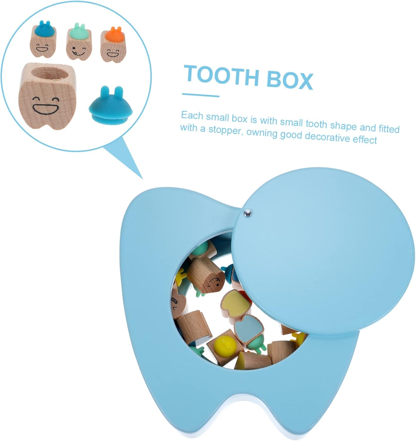 Tooth Keepsake Organizer Box Wooden Newborn Tooth Storage Case for Decorative Meaningful for Boys and Girls