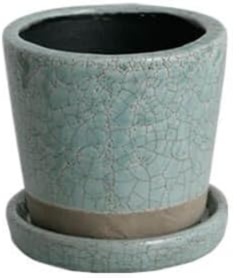 Dulton CH13-G476LGN Color Glazed Pot, Gardening Supplies, Color Lime Green, Size M, with Bottom Hole