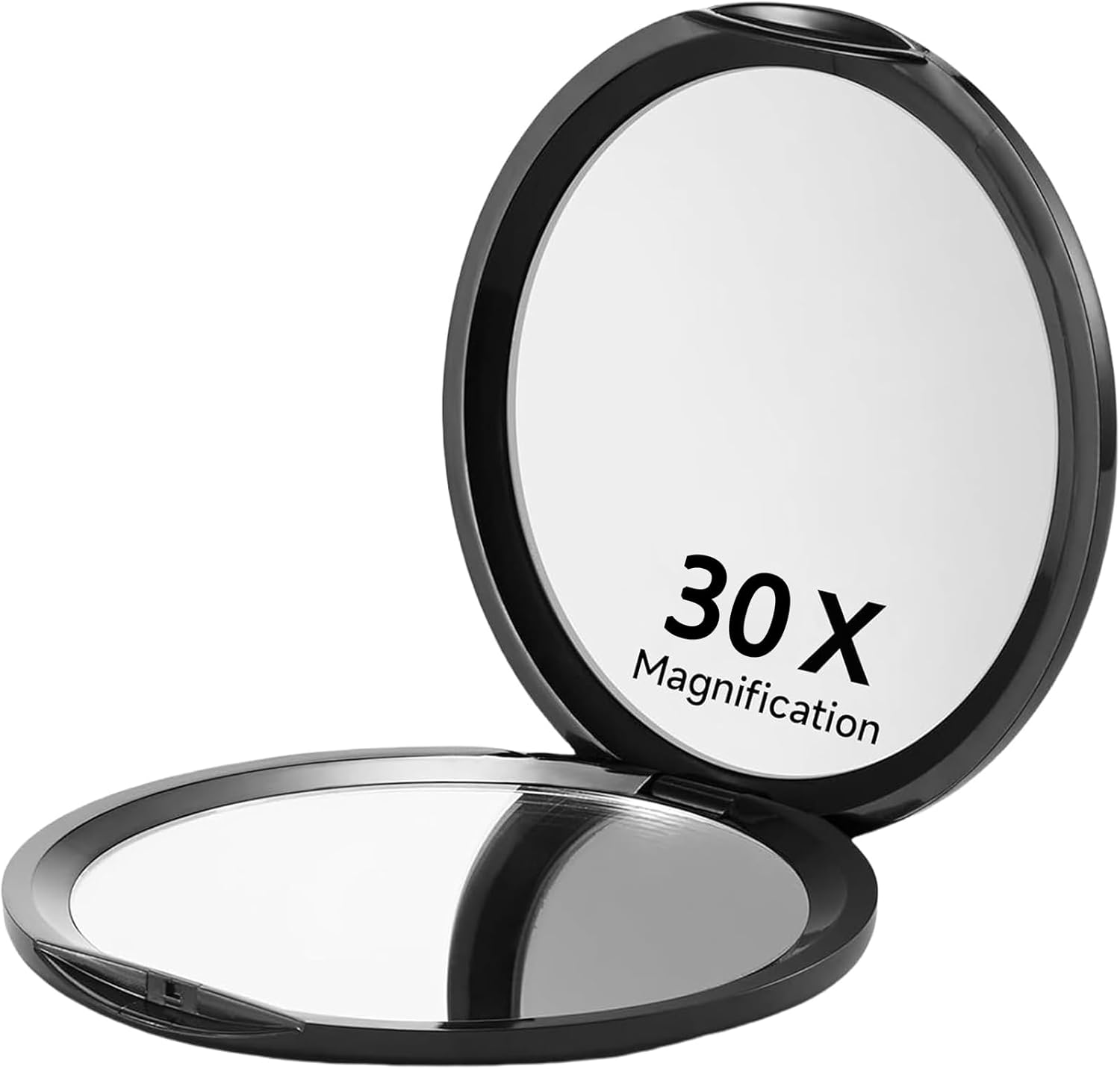 Zernblend Compact Pocket Mirror with 1X/30X Magnification, Ideal for Travel, 30X Magnification Mirror, Travel Mirror, Makeup Mirror (Black) image number 2