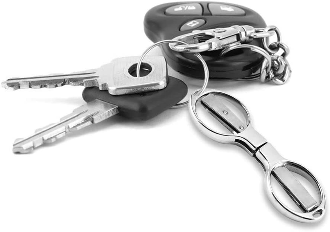 4-Pack Stainless Steel Folding Scissors - Telescopic Cutter Design, Foldable Safety Scissors Ideal for Home, Office, School, Camping & Outdoor Use (Silver)