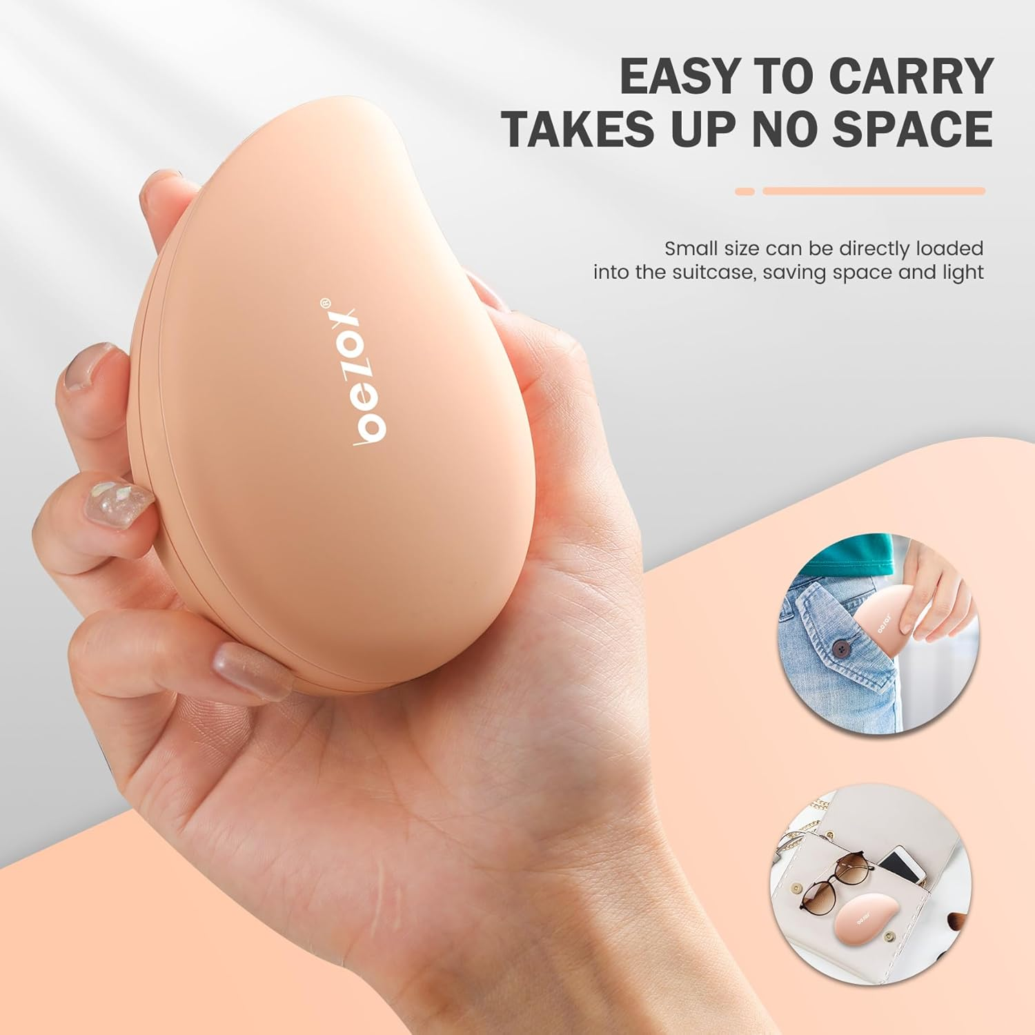 BEZOX 3-In-1 Nano Glass Callus Remover & Stainless Steel Callus File, Highly Effective Callus Remover for Velvety Soft Feet, Callus Rasp for Callus Remover, Strong Callus Dead Skin Foot Scraper - Warm Apricot image number 3