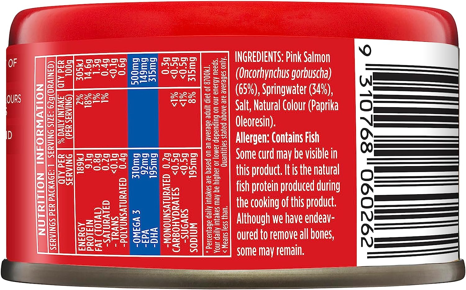 SAFCOL Premium Salmon in Springwater 95G Can X 12 image number 1