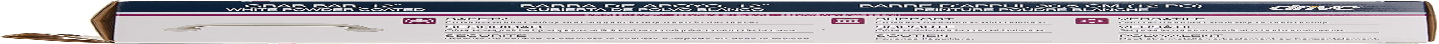 Drive Medical White Powder Coated Grab Bar, White, 12" image number 3