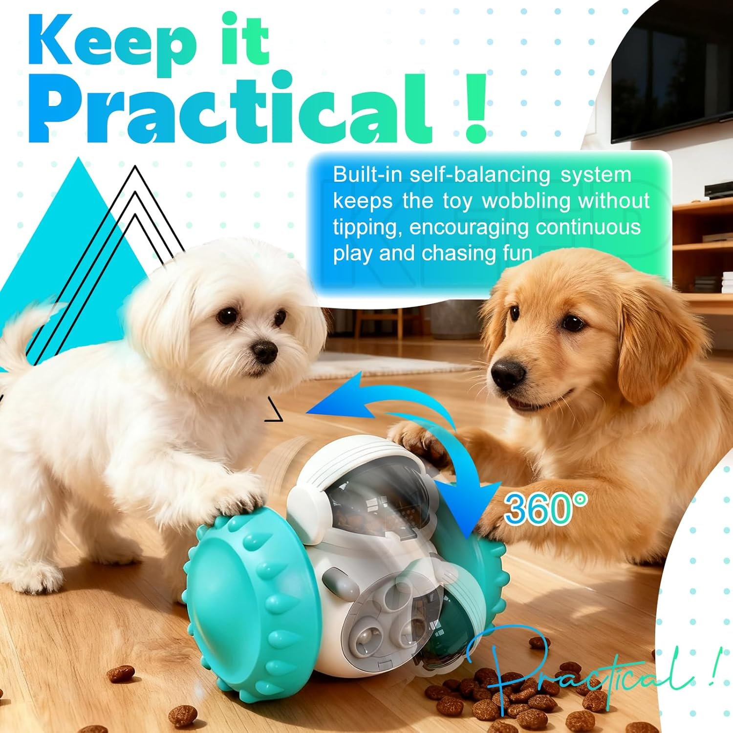 JORAGO Interactive Dog Puzzle Toys - Pet Treat Dispenser for Boredom, Dog Enrichment Toys for Small Medium Large Dogs, Puppy Chase Toys Slow Feeder Training Dispensing Toy Indoor to Keep Them Busy image number 2