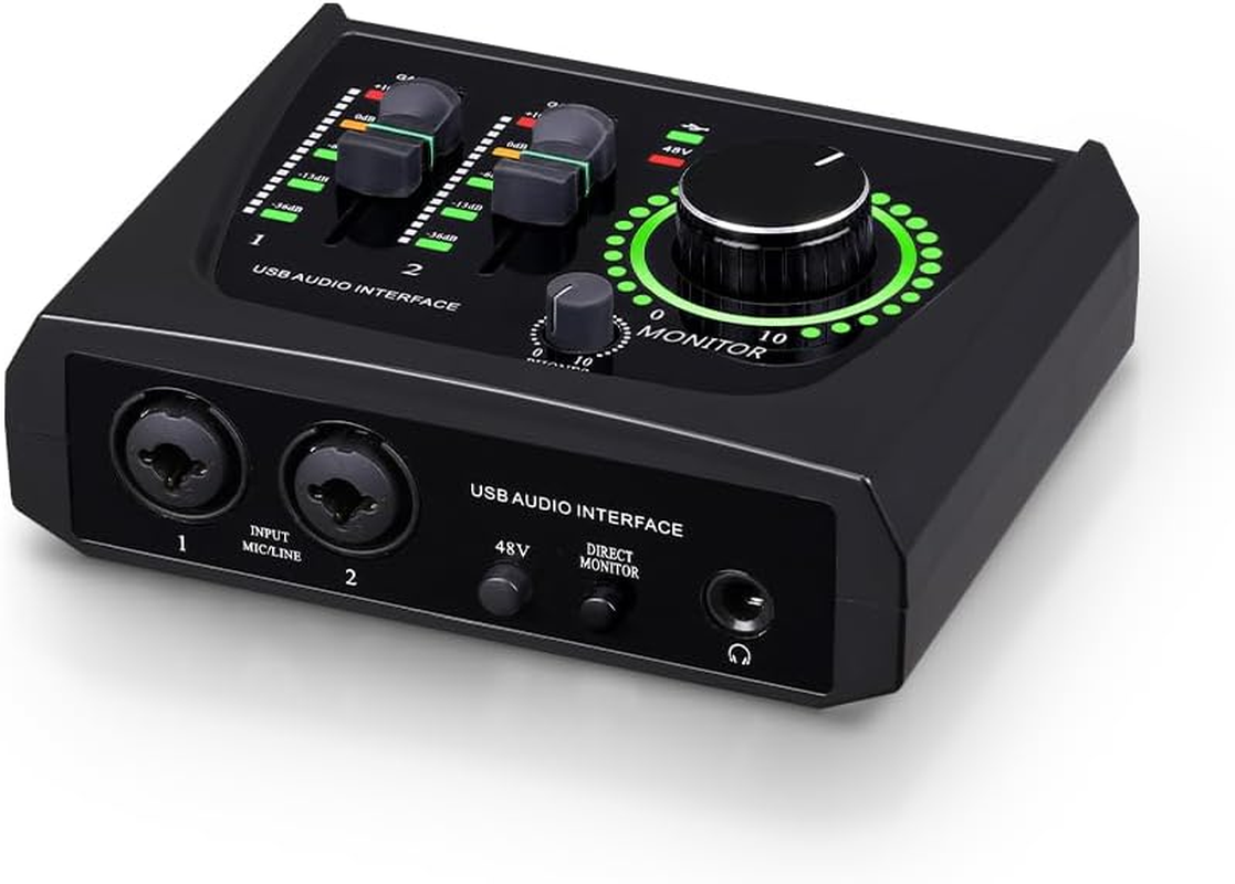 BOMGE Mini 2 Channel USB Audio Interface for Recording, Streaming and Podcasting, with XLR/48V Phantom Power,Studio Quality Audio Interface for Guitarist, Vocalist, Podcaster or Producer image number 6