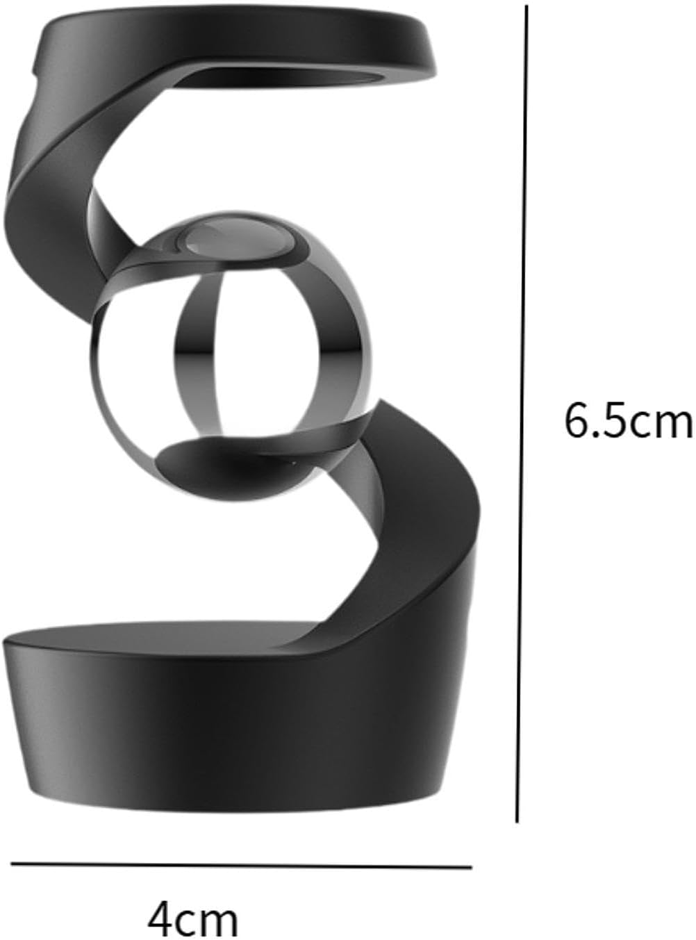 Generic anti Relaxing Toy Keep Focus Levitating Ball Desk Hanging Toy, Black Silver Ball image number 5