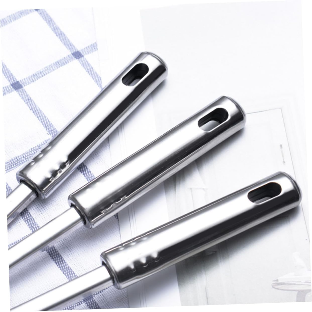 VINTORKY 5 Pcs Cooking Tools Chef Utensils Stainless Steel Cookware Metal Spatula Metal Spoons Stainless Steel Scoop Stainless Steel Cooking Utensils Metal Cooking Utensils Ladle Anti-Scald image number 4