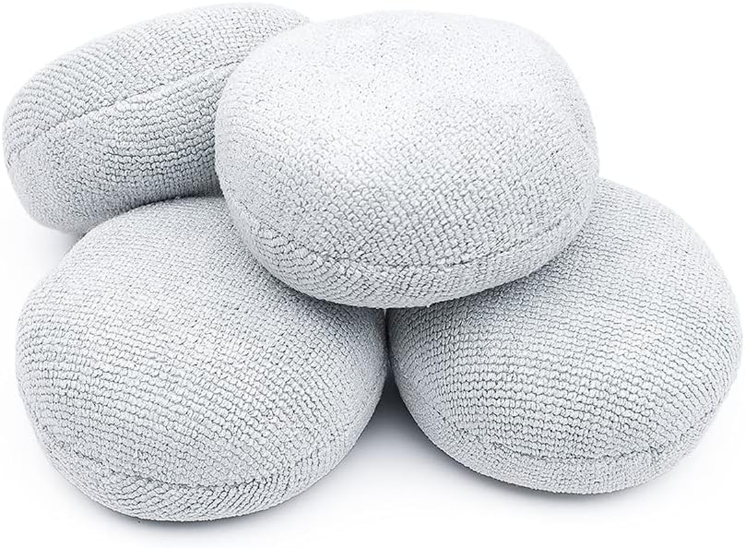 The Rag Company - Pearl Puck NO SOAK Applicator - Ergonomic Ceramic Coating Applicator; Pearl Weave Microfiber Exterior; Patented Plastic Barrier to Prevent over Absorption, Ice Grey (4-Pack) image number 2