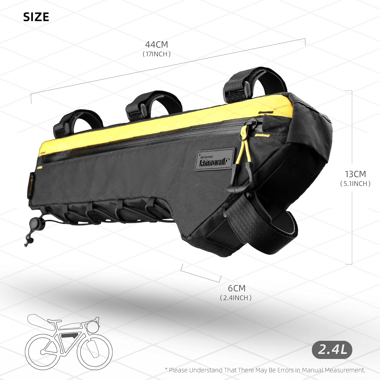 Rhinowalk Bike Bag Bike Frame Bag Waterproof Bike Triangle Bag 2.7L Bicycle Pouch under Tube Bag Professional Cycling Accessories(L) image number 1