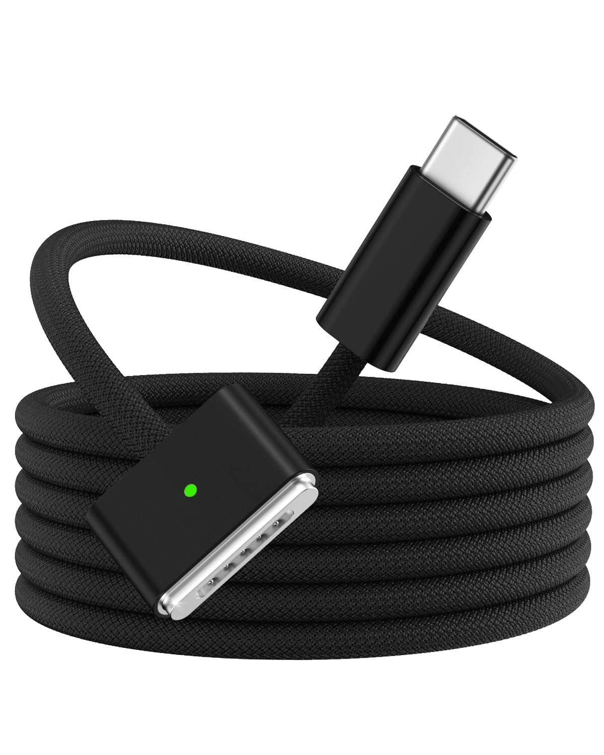 STOUCHI 140W USB C Mag-Safe 3 Cable USB Type C to Mag Safe 3 Charging Cable Compatible with Macbook Pro 2023(M2,14/16Inch)/2021(M1), Macbook Air 2024(M3,13/15 Inch)/M4 2025 Nylon Braided 2M/Black image number 1