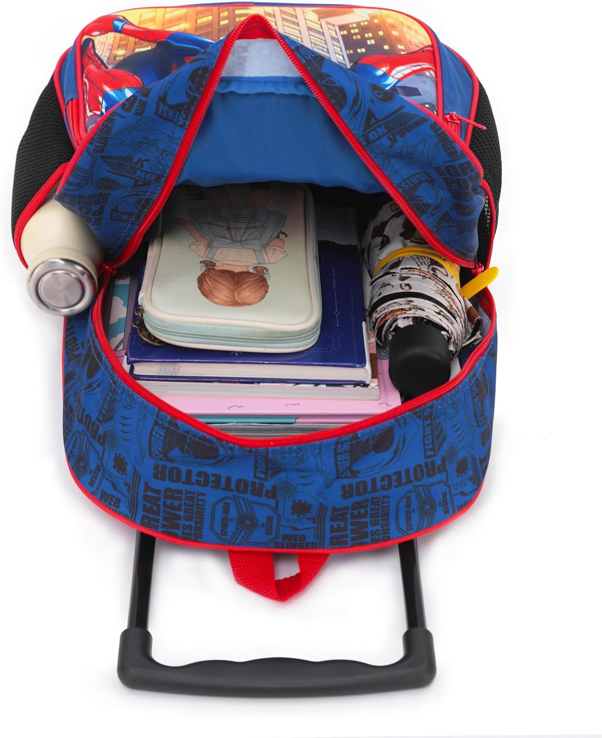 MARVEL SPIDERMAN 17 INCH EVA TROLLEY BACKPACK TROLLEY BACKPACK, BLUE/RED, 48 Cm (H) X 29 Cm (W) X 15 Cm (D) image number 2