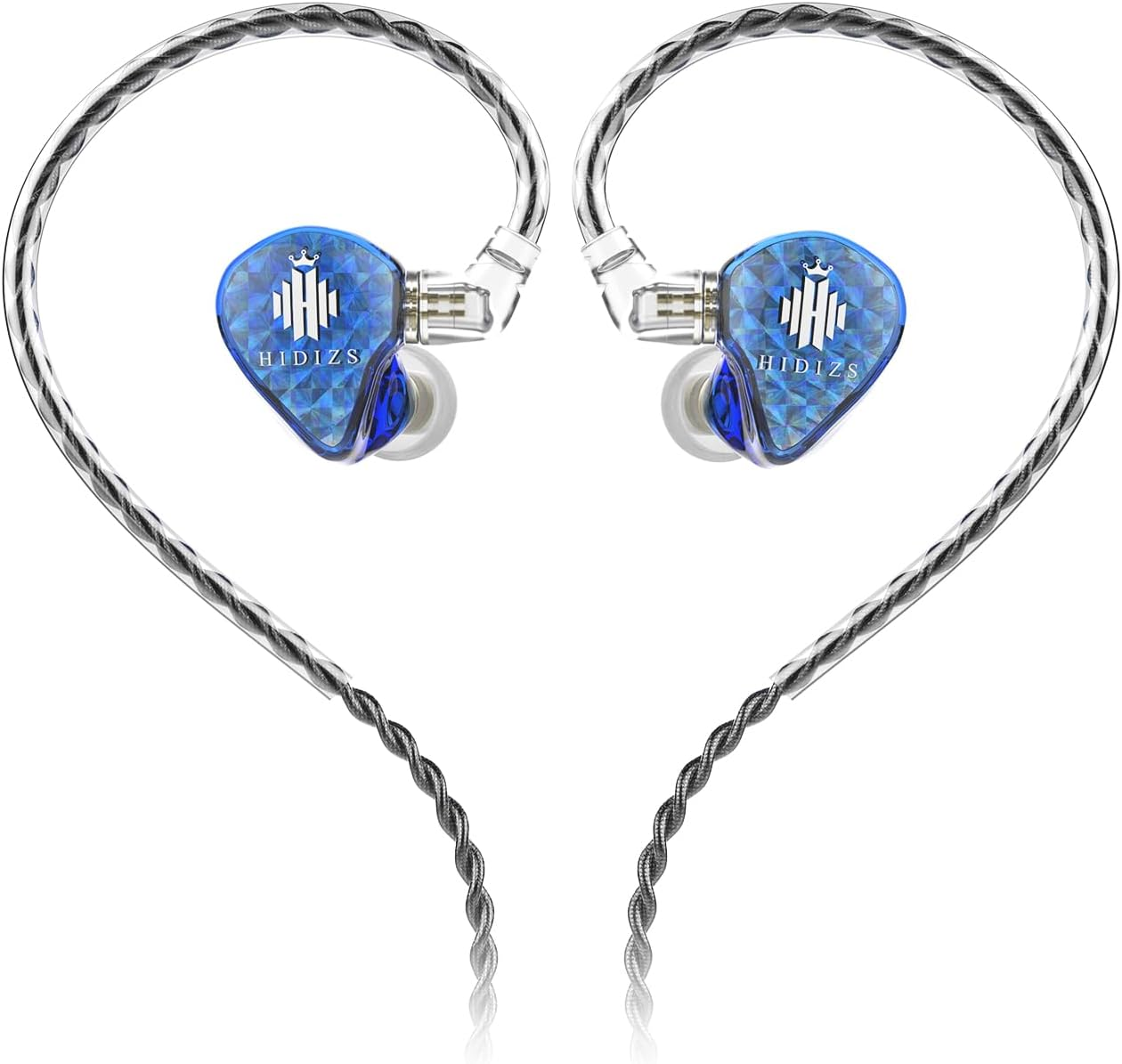 Hidizs Ms1-Galaxy In-Ear Monitors, High-Performance Dual Magnetic Circuit Dynamic Driver Headphones, Detachable 0.78Mm 2Pin Hifi Earbuds, 3.5Mm Gold-Plated Plug(Without Mic, Transparent)