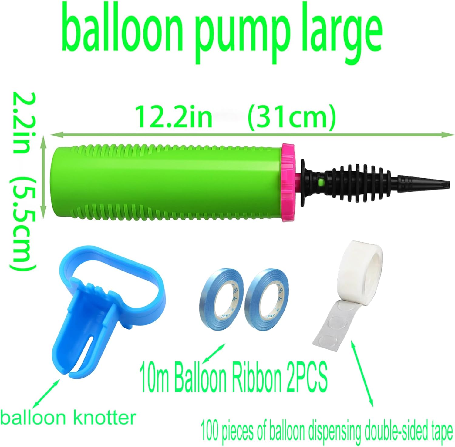 Ouyili Balloon Pump Hand Two-Way Dual Action Inflate 2Pack and Balloon Tying Tool in One, Handheld Air Pump Portable Manual Balloons Inflators for Party with Extra Accessories image number 3