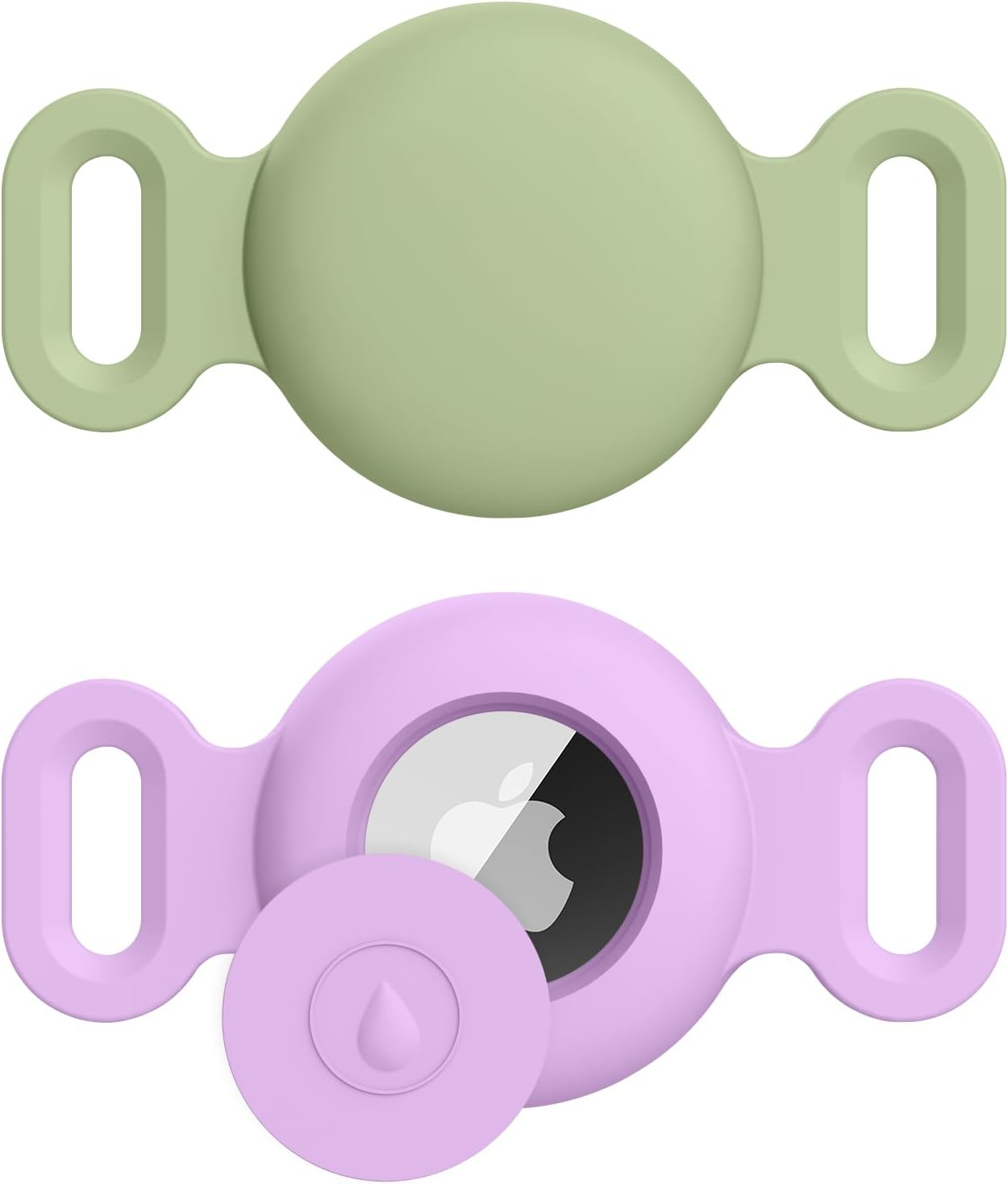 2-Pack Case for Apple Airtag Holder Dog Cat Collar, Silicone Protective Cat Dog Collar Airtag Holder, Pet GPS Tracker Collar Holder