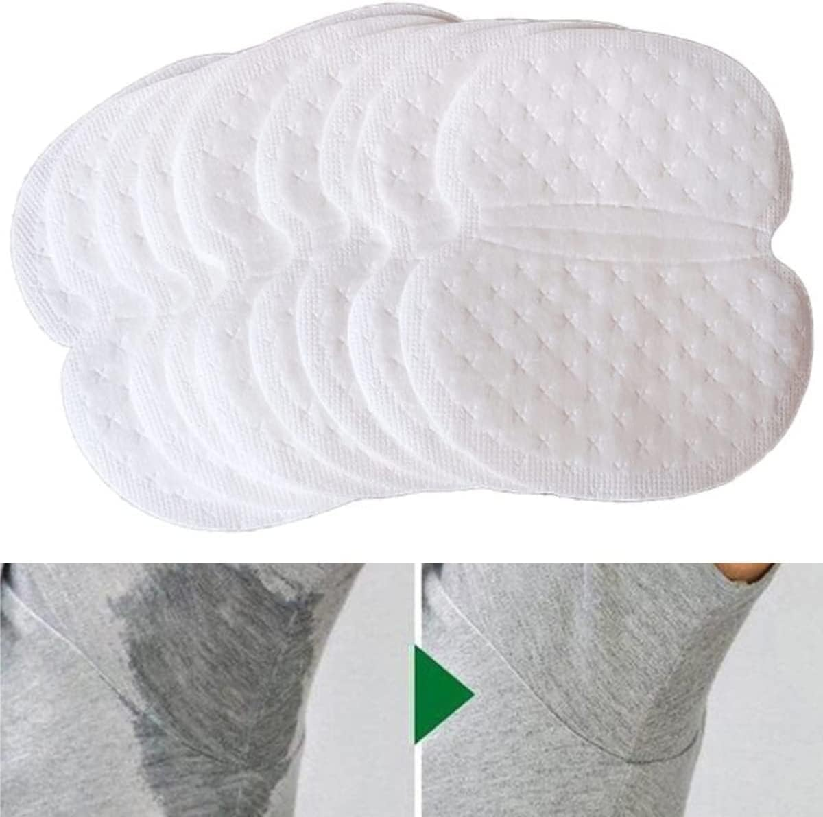 100 Pcs Underarm Sweat Pads, Self Adhesive Armpit Sweat Pads Shields Pads Disposable Sweat Absorbing Pads Perspiration Pads Sweat Patches Sweat Block for Women and Men