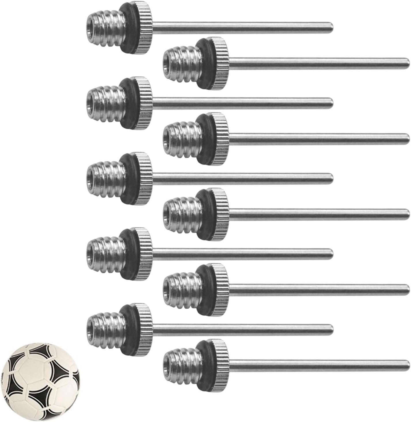 BGENHPON Stainless Steel Inflator Ball Pump Needle 10 Pack with Side Holes for Sports Balls Inflation Football Basketball Rugby image number 4