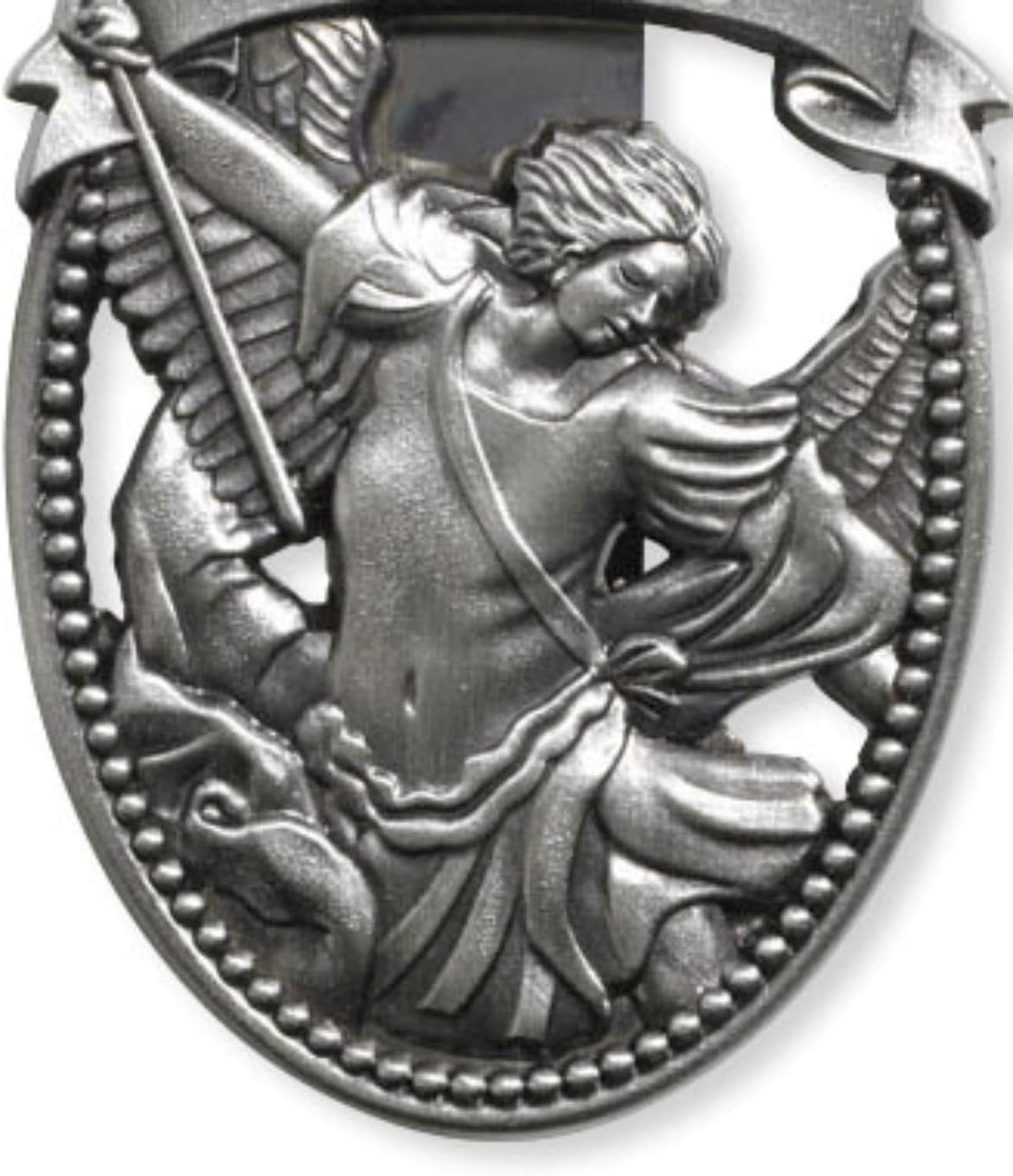 Archangel Saint Michael Protect Us 2 1/4 Zinc Alloy Visor Clip