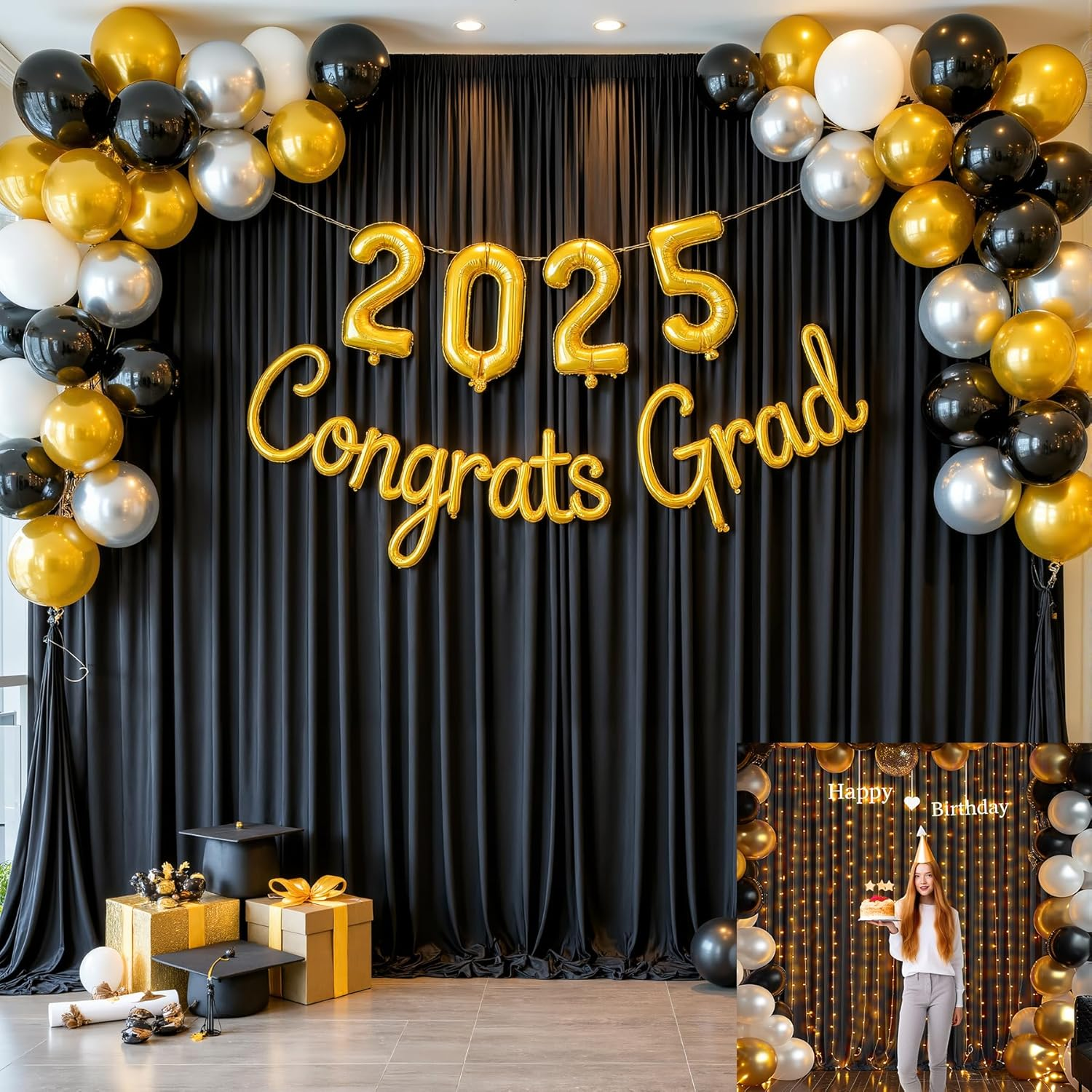 Ivory Backdrop Curtain for Wedding Parties Wrinkle Free Ivory Photo Curtains Backdrop Drapes Fabric Decoration for Baby Shower Photoshoot 5Ft X 7Ft,2 Panels